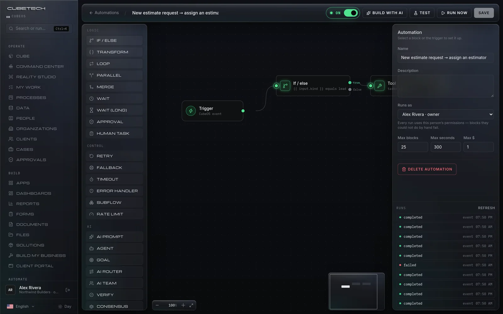 Automation canvas
