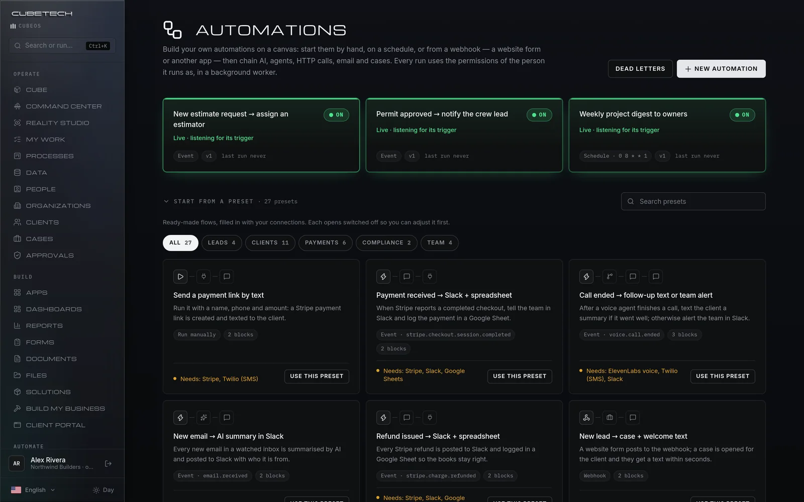 Automation presets