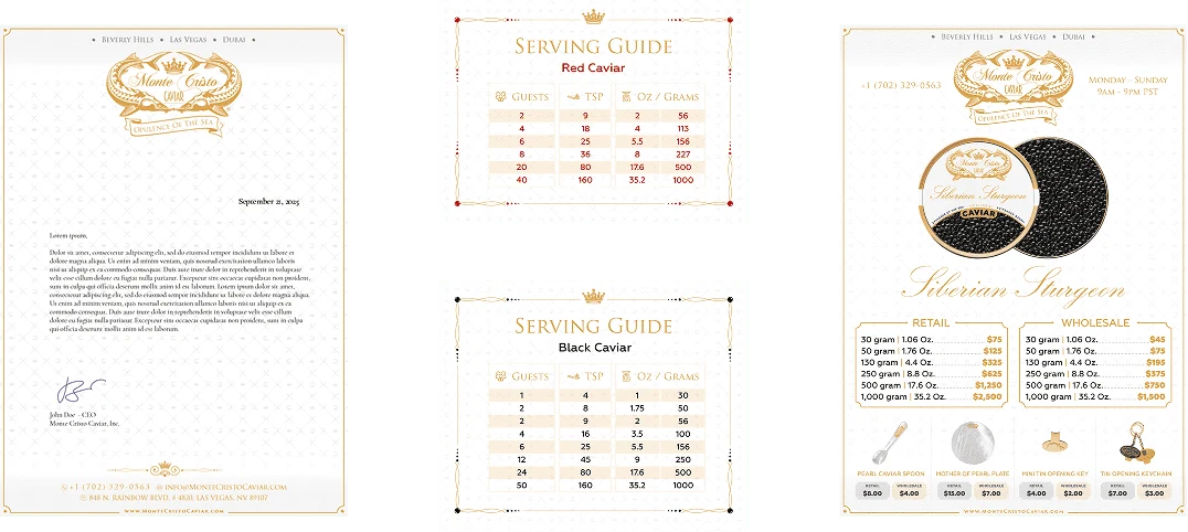 Monte Cristo Caviar brand book page 6
