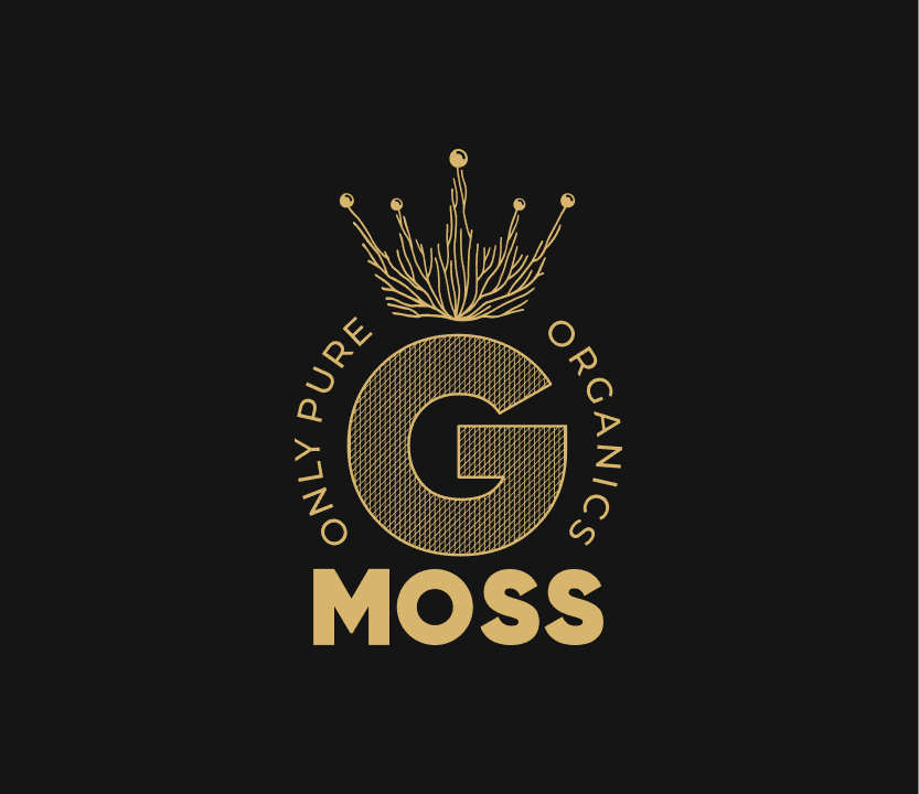 G Moss logo, gold
