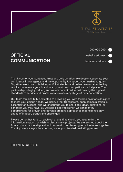Titan Strategies letterhead