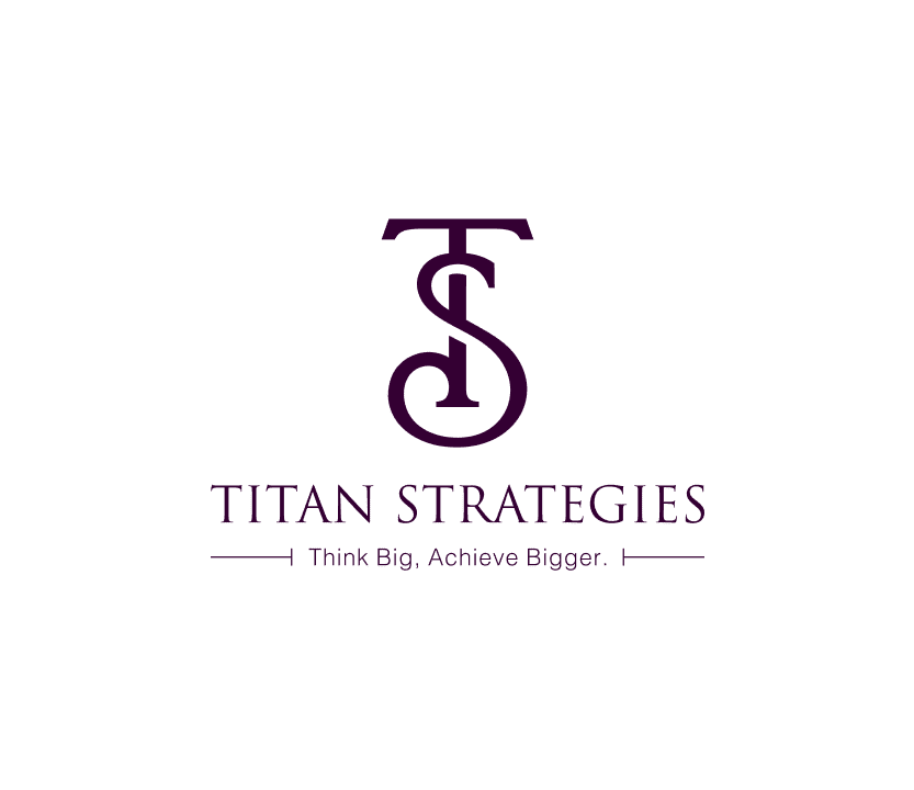 Titan Strategies logo, purple on light