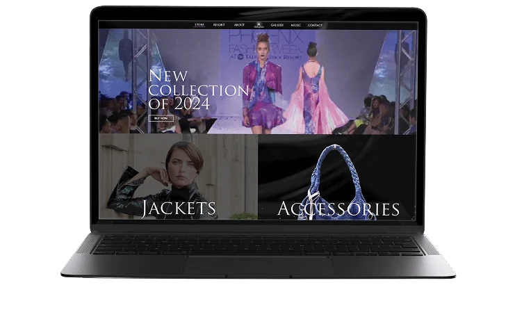 Website on laptop